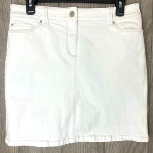 Ann Taylor White Jean Skirt